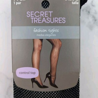 Secret Treasures Fish Net Tights Black Size 2 Control Top